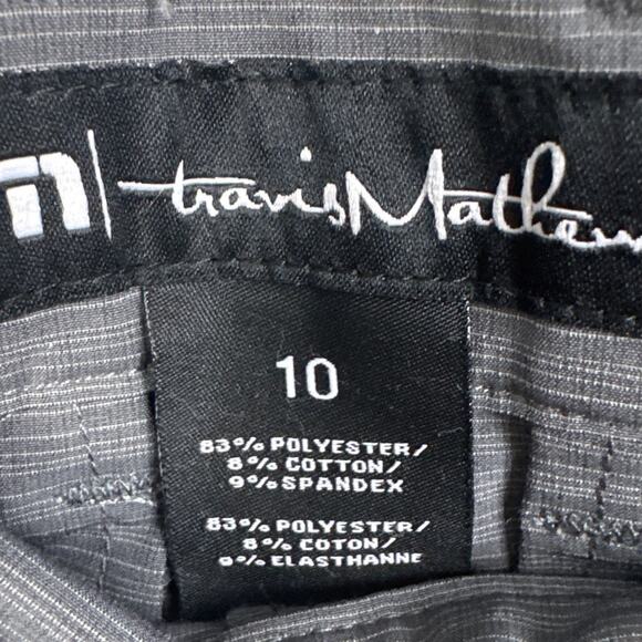 Travis Mathew Boys Loreto Shorts Size10 Gray Stripe Performance Boys Golf NWOT - Picture 6 of 8